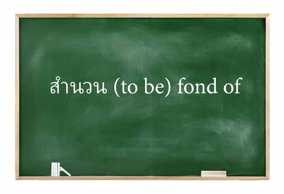 สำนวน (to be) fond of